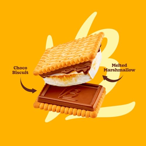 Bauducco Choco Biscuit S’mores Kit – Individually Wrapped Packs with Chocolate Biscuits and Marshmallows for Easy S’mores Making, 16.94 oz (Pack of 20)