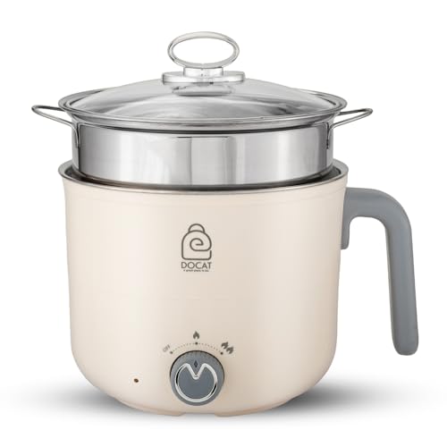DOCAT Multi Cook Electric Kettle with Steamer 1.2 Liters Stainles...