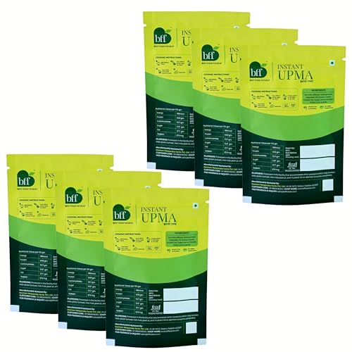 Image of Instant Upma - Pack of 6 (90g Each) | Ready-to-Cook Indian Breakfast Mix | Just Add Water | Made with Semolina & Spices | Convenient & Portable for Home, Office, or Travel (Pack of 6)