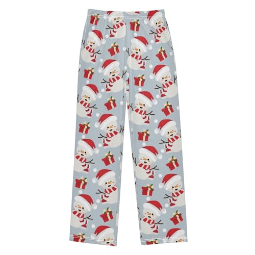 Boys' Pants Christmas Snowman Santa Hat Long Bottoms Jogger Pants Elastic Waist Trousers with Pockets S-XL