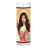 Kourtney Celebrity Glass Jar Candle – Unscented Handmade Soy Wax Votive Candle – Unique Gift for Reality TV Lovers – Home Decor Collectible for Living Room & Office – 8 Inch