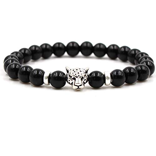 Bijoux en perle en pierre naturelle 8 mm élastique pour homme et femme