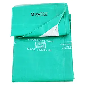 Mipatex Tarpaulin Sheet Waterproof Heavy Duty 40ft x 30ft, Poly Tarp with Aluminium Eyelets Every 3 feet - Multipurpose 150 GSM Plastic Cover for Truck, Home Roof, Rain, Outdoor or Sun (Green/White)