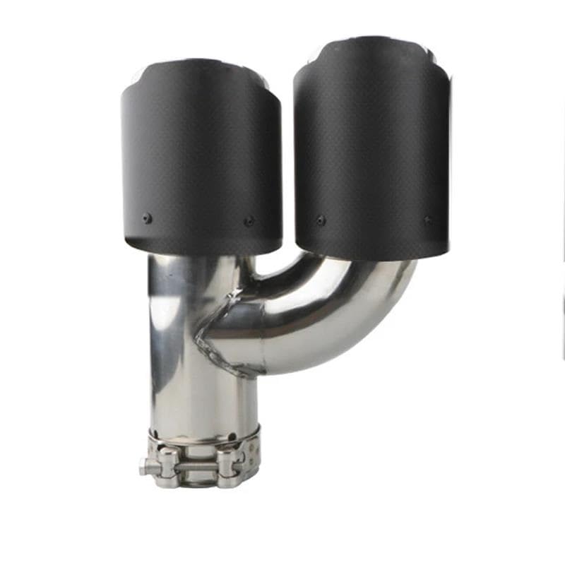 Tuyau d'échappement embout de silencieux universel double sortie en H noir brillant pour auto