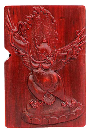 Natürliches Huanghuali Holz Rosenholz Schnitzerei Protector Gottheit Feuerzeug Außengehäuse für Zippo Modul ( Garuda… – Bild 3