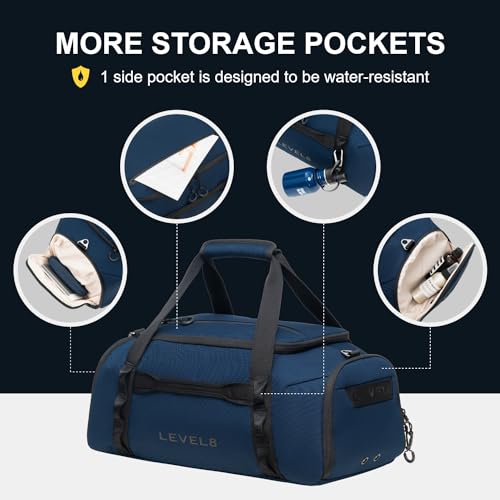 LEVEL8 Luminous 20 Inch Carry on Luggage with Water Resistant Travel Duffle Bag4
