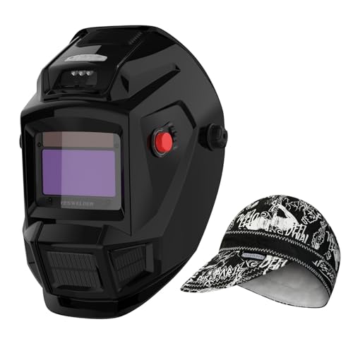Image of YESWELDER Auto Darkening Welding Helmet with Fan and Light, True Color 4 Arc Sensor for TIG MIG ARC Weld Hood & Welding Caps