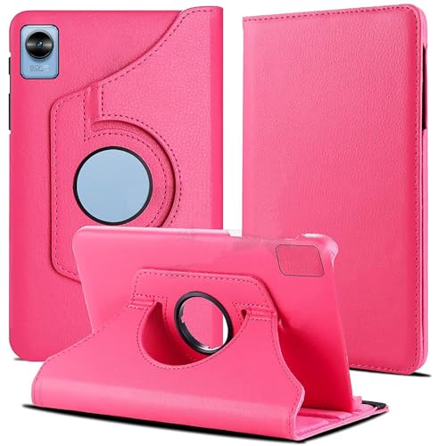 Image of Flip Cover for Realme Pad Mini 8.7 inch Tablet (Model FIT ONLY-: RMP2105 /RMP2106) 360 Degree Rotating Flip Case Cover (Pink)