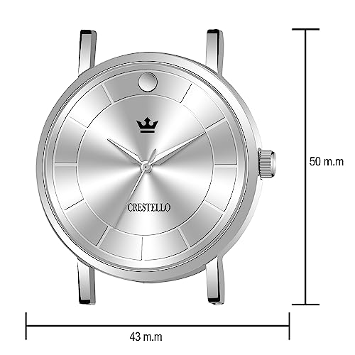 Image of CRESTELLO Silicone Strap Analog Wrist Watch for Men (Black /Blue /Grey /Green /Orange /Wine Red Strap)