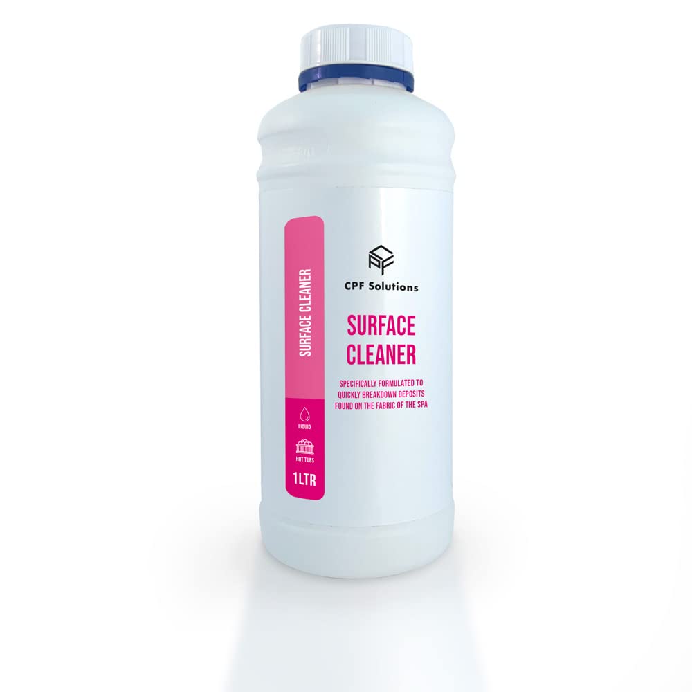 CPF SolutionsHot Tub Surface Cleaner & Waterline Cleaner (Non Spray Bottle) 1ltr - specifically formulated to quickly breakdown deposits found on the fabric of the spa.
