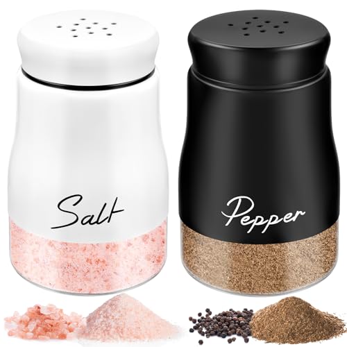 MINISOISO Salieres et Poivrieres Set, 2 Pièces 120ml Saliere et Poivriere de Table en Verre avec Couvercle en Acier Inoxydable, Salière et Poivrière Set pour Maison, Cuisine, Restaurant, BBQ