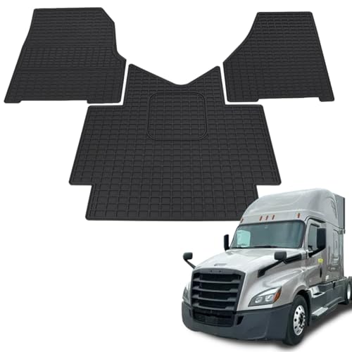 Floor Mats fit for Freightliner Cascadia 2018-2026 | Heavy Duty Truck Floor Rubber Mats | All-Weather Guard Cargo Liners | for Freightliner Cascadia Accessories | 3PCS Set