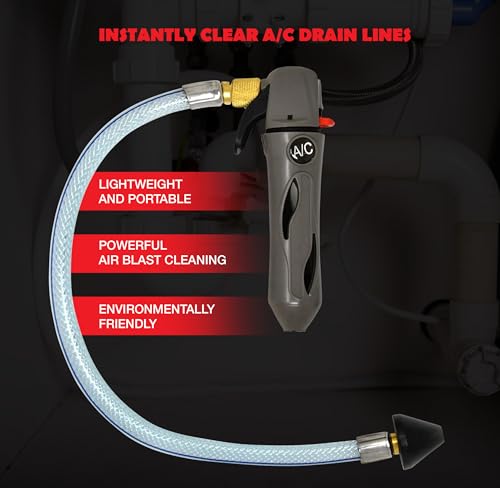 RedRock Gallo Drain Gun with 5 Unthreaded CO2 Cartridges for A/C Condensate Line Air Conditioner Cleaner Blaster Opener Kit with Five Cartridge Clears HVAC Clogs