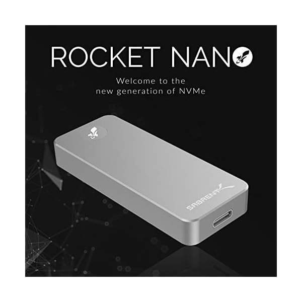 Sabrent Portable SSD 1TB, Festplatte extern NVMe, USB 3.2 Gen 2, 1000 MB/s Lesen, 1000 MB/s Schreiben, USB C Kabel enthalten, Externe M.2 SSD Aluminiumschale, Silber (SB-1TB-NANO) – Bild 3