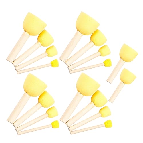 EPIGEIST 30Pcs Mushroom Sponge Stampers for Paint Brushes Multi Painting Tools for Art Projects Graffiti and Early Learning Activities Yellow