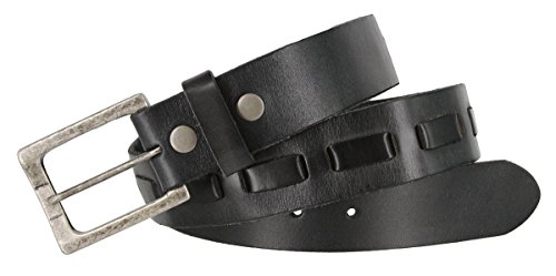 383000-04 Full Grain Leather Belt Strap with Antique Buckle3