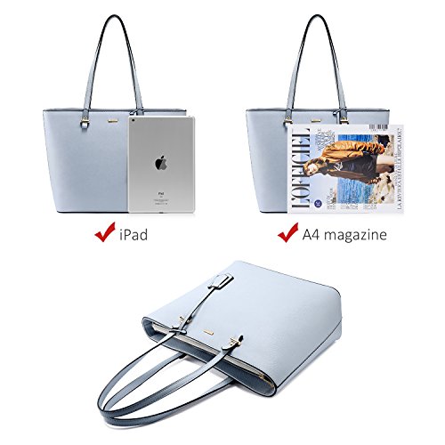 Lovevook Handbags For Women Tote Bag Shoulder Bags Fashion Satchel Top Handle Structured Purse Set Designer Purses 3Pcs Pu Stand Gift Light Blue #TOP5