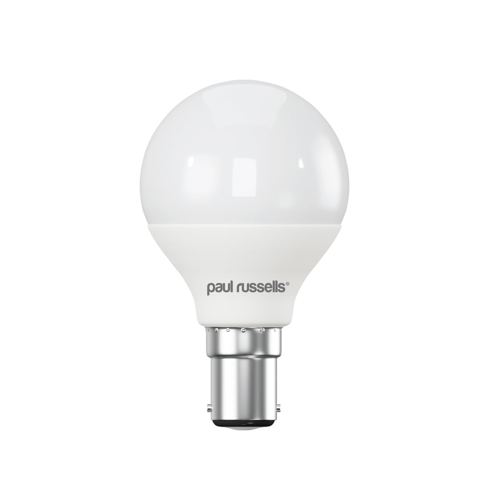 paul russells LED Light Small Bayonet Cap B15, 60w Equivalent, 6.5W 806 Lumens LED Bulbs, 6500K Bright Daylight, Mini Globe Frosted G45 SBC Golf Ball Energy Saving (Not Dimmable) Lightbulbs, Pack of 1