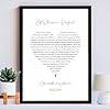 Romantic Personalised Print Gift - Any Song Lyrics for Valentines Day, Wedding Gift, First Dance, Music Art With Heart for Her or Him or Couple, Birthday Present - Choose your colour #5