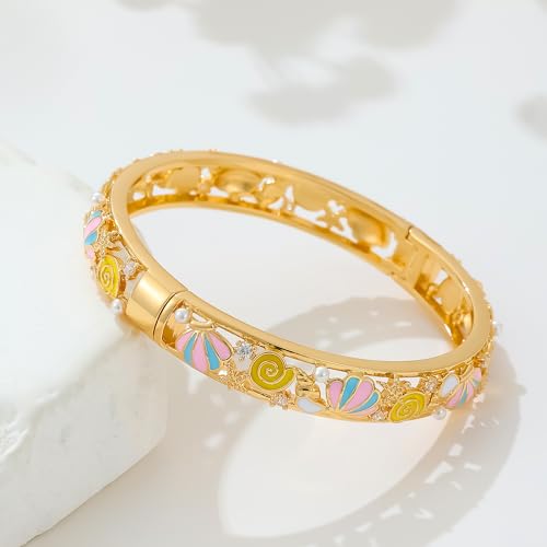 Image of Ethlyn Gifts for little girls Gold Plated Colorful Openable Kids Baby Girls Bangles Bracelets Birthday Gifts for 2years 4 years 5 years old girls