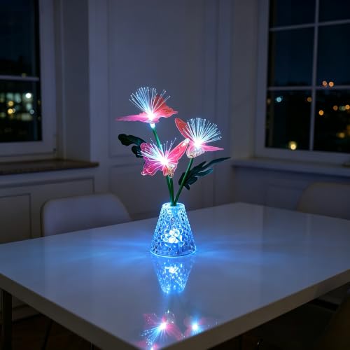 Image of Fiber Optic Butterfly Lamp, Night Light Birthday Gift for Women Home Decor