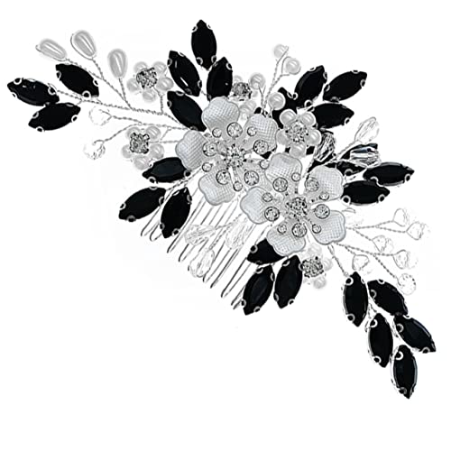 FRCOLOR パールフラワーヘアコーム 結婚式用髪飾り 再利用可能なヘアデコ