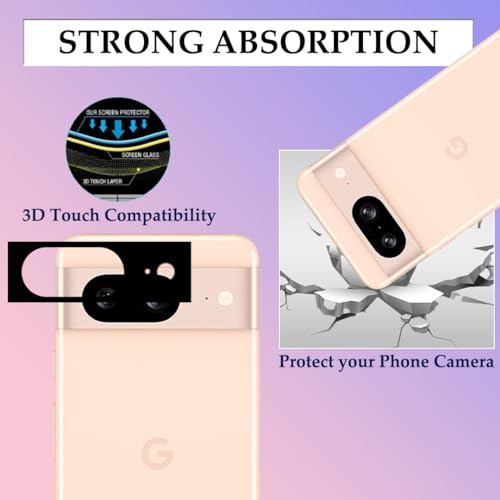 Image of ZARALA Glass Camera Lens Protector For Google Pixel 7 /8 /8A [9H Hardness] [6D Lens Protector ] [Easy Installation] Black (Google Pixel 7 /8 /8A)