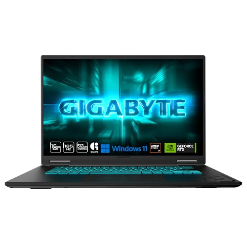 Image of GIGABYTE - Gaming A16 Gaming Laptop - 165Hz 1920x1200 WUXGA - NVIDIA GeForce RTX 5060 - AMD Ryzen 7 170-512 GB SSD- 16GB DDR5 RAM - Windows 11 Home AD - Black Steel - Gaming A16 5VHP3US893SH