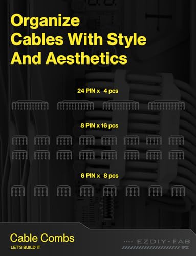 Peines de cable de PC EZDIY-FAB para un guiado impecable y un flujo de aire óptimo en tu torre 4
