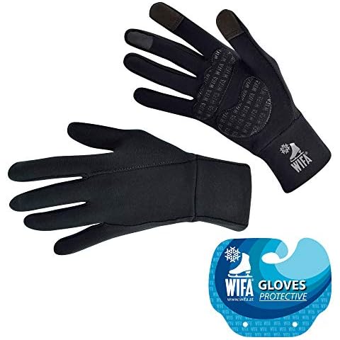 WIFA Fallschutz Handschuhe mit Gelpolsterung für Eislaufen Fahrrad Fahren Laufen Wandern Touchscreen - Eislaufhandschuhe Handschuhe gepolstert - für Kinder und Erwachsene (1 (13-14 cm)) Cover