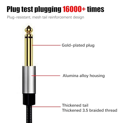 Cable adaptador 3.5mm TRS a 6.5mm TS 3.3FT miniatura 6
