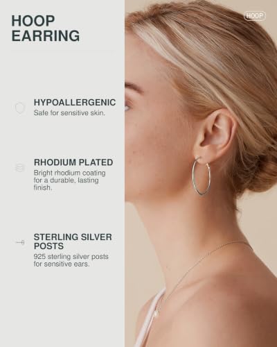 Image of PAVOI Gold Hoop Earrings for Women, 14K Gold Plated Paddle-Back Hoops