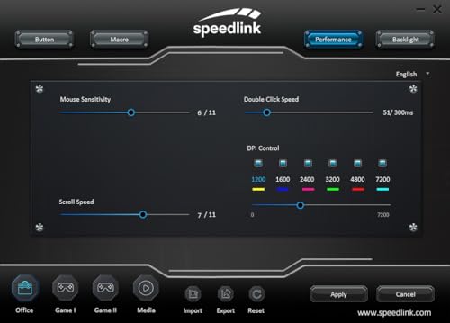 TAUROX Gaming Mouse - Mouse da gaming con cavo, illuminazione LED multicolore, connessione USB, mouse per PC cablato con 5 tasti, due interruttori DPI fino a 7.200 dpi, cavo rivestito, nero - Mouse gaming - Immagine 8