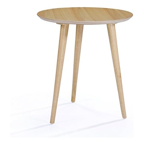 GDFStudio Finished Wood End Table Faux Wood Overlay (Natural Oak) Cover