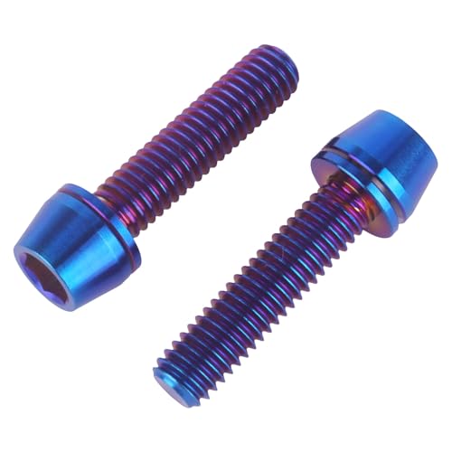 Image of Titanium Bolt M6 x 25mm Allen Hex Bolts with Washers Screw for Bicycle V Brake Hub Fixed (Burnt Blue)
