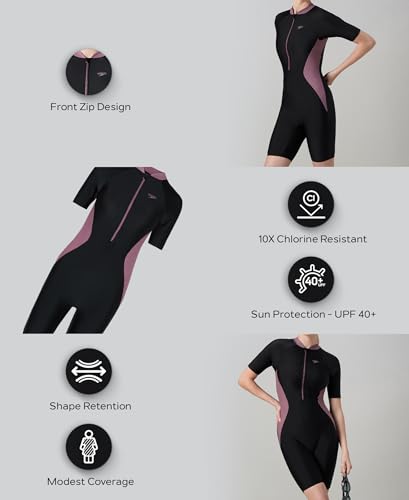 Image of Speedo Women's Endurance10 Essential Panel Kneesuit Swimming Costume Swimwear