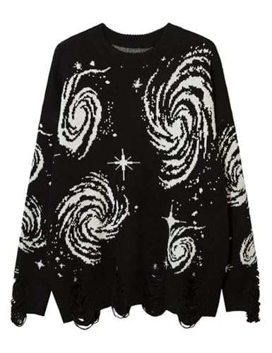 Yimoon Mens Oversized Sweaters Graphic Crewneck...