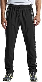 Rdruko Men's Athletic Joggers Dry Fit Running Gym Pants Zipper Pockets Sports Pants