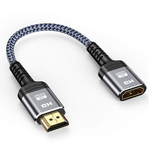 Cable de extensión HDMI de 0,5m, 4K HDMI macho a hembra, puede conectar cable HDMI 2.0/1.4, 4K UHD@60Hz alta velocidad 18Gbps 3D, Audio Return Compatible para Fire/Roku, TV Stick, Blu-Ray,Plug &Play