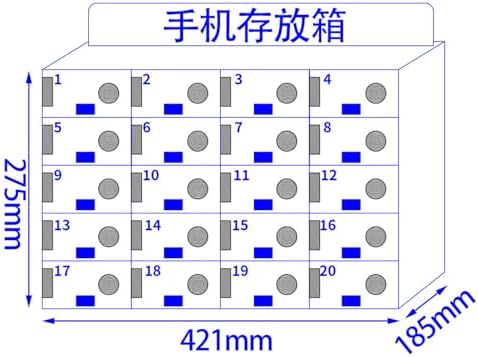 Acrylic Cell Phone Storage Locker, 20-100 Slots with Lock & Keys, Wall-Mounted Charging Station for Office, Classroom, Gym - Secure & Organized Solution