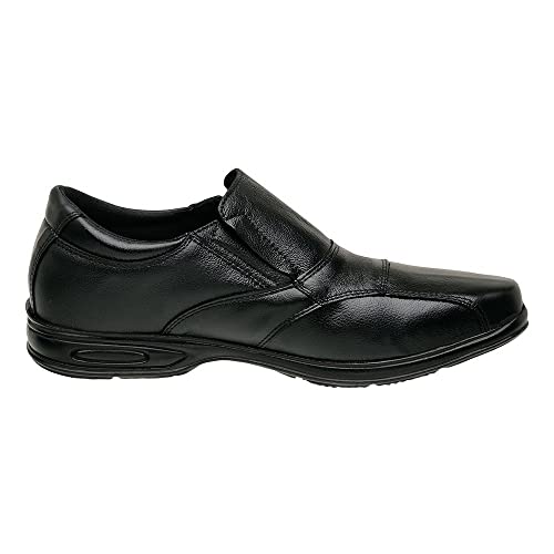Sapato Social Couro Legítimo Anti Stress Conforto Ortopédico 5080 (42, Preto)