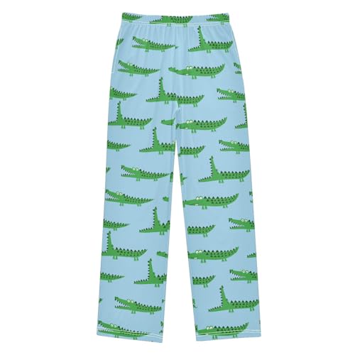 ZZXXB Crocodiles Boys Long Pants Soft Trousers Elastic Waist Kids Lounge Bottoms with Pockets S-XL