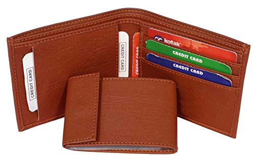 Image of Men's Black Synthetic Leather Wallet (Tan)