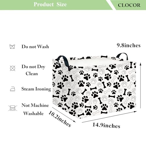 Image of CLOCOR Rectangular Storage Bin, Waterproof Home Organization,Gift Basket(Paw)