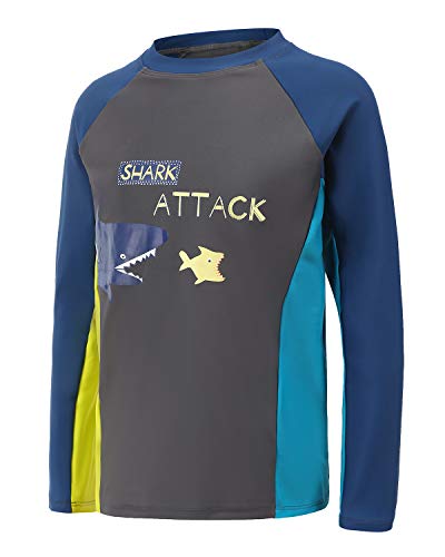 Image of HowJoJo Boys Short Sleeve Rash Guard Shirts Swim Shirt UPF 50+