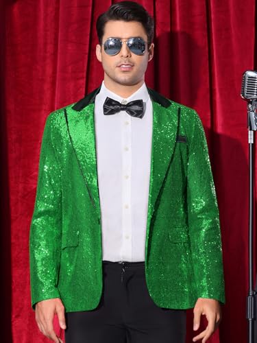 Lars Amadeus Sequin Blazer for Men's Peak Lapel Disco Prom Wedding Party Shiny Suit Jacket Tuxedo2