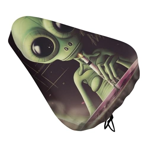 Alien Smoke Bike Seat Cover for Men Women, Waterproof & Dustproof Bike Seat Cushion with Drawstring, Adjustable Bicycle Saddle Cover for Or Rain & Sun Protection