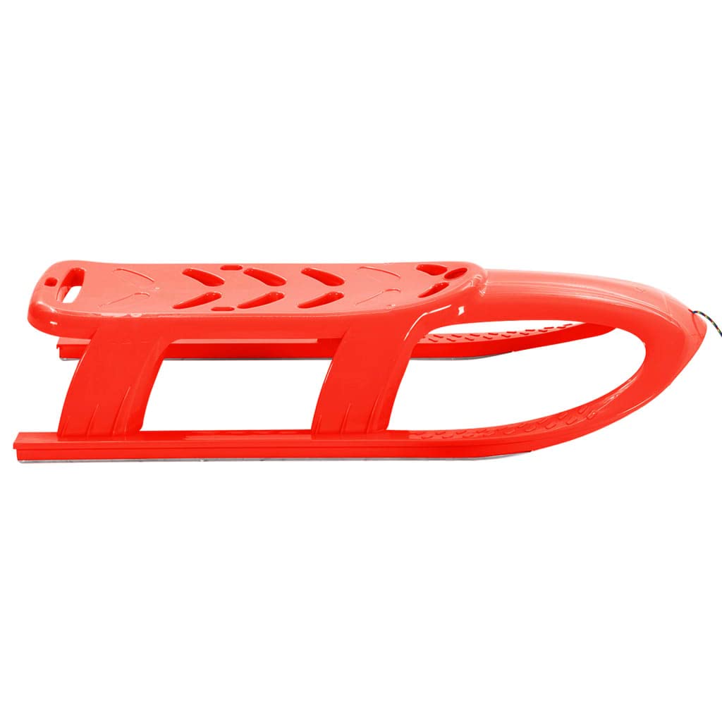Schlitten für Kinder Rot aus robustem Polypropylen mit Zugseil und Stahlkufen 102,5x40x ideal für Schnee Winter Berg Piste Outdoor Familienfahrten