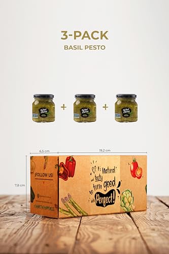 Perfect Choice Basil Pesto - Delicious Pasta Sauce, Pizza Sauce & More - 4.9 oz (Pack of 3)