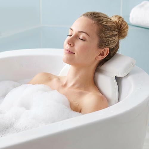 Your Bathroom Bath Pillow Bath Cushion with 7 Suction Cups Non-Slip Bath Pillows for Head and Neck Support | Ultimate Relaxation and Comfort Ideal for Relaxation & Meditation in the Tub